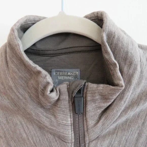 ICEBREAKER | RealFLEECE® Sierra Merino Wool Zip Up Jacket Sweater Oatmeal Sz M - Picture 4 of 16